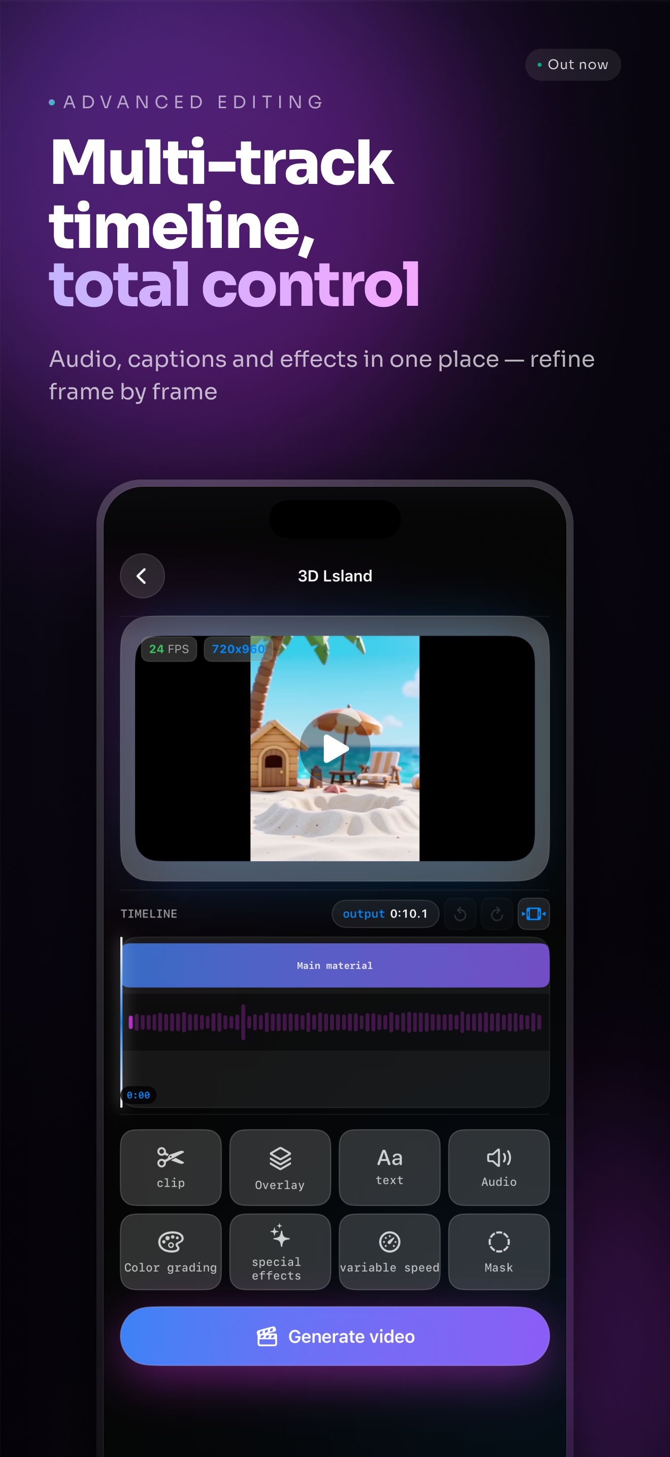 AuraVideo English App Store preview: Trim, speed, and resize
